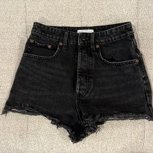 Zara black denim shorts